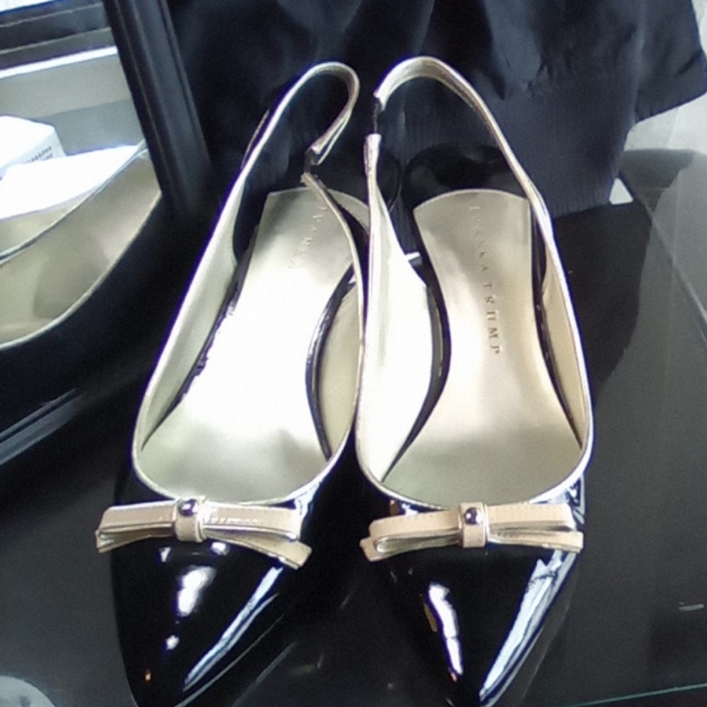 Ivanka Trump slingback kitten heels.